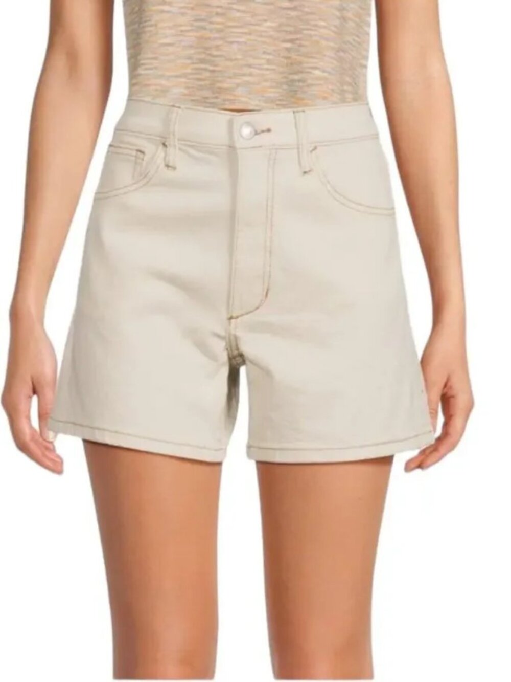 Joe's Jeans Fashion Shorts Ecru Size 25 Ivory Cream Contrast Stitching